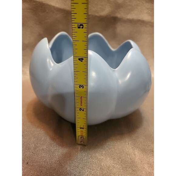 Vintage CAMARK Bowl Planter & 2 Candle Holders Aqua Blue Lotus Flower MCM Retro - Picture 16 of 16